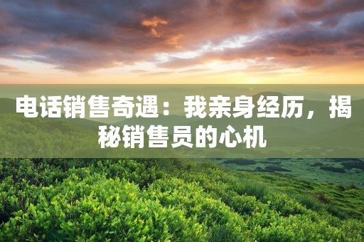 電話銷售奇遇：我親身經歷，揭秘銷售員的心機