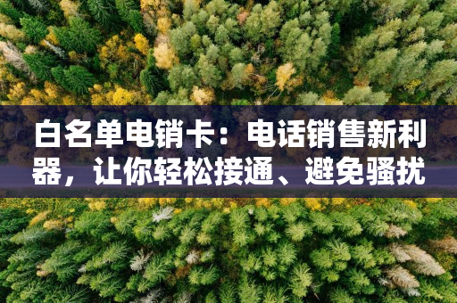 白名單電銷卡：電話銷售新利器，讓你輕松接通、避免騷擾、提升銷售