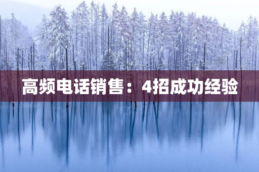 高頻電話銷售：4招成功經驗