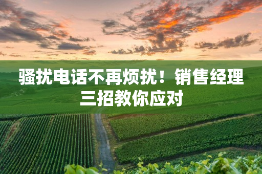 騷擾電話不再煩擾！銷售經理三招教你應對